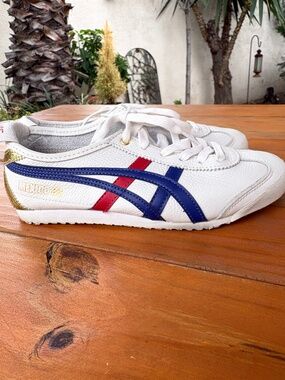 Onitsuka Tiger Mexico 66 by Asics White, Gold, Blue & Red Size 4.5M, 6W D507L
